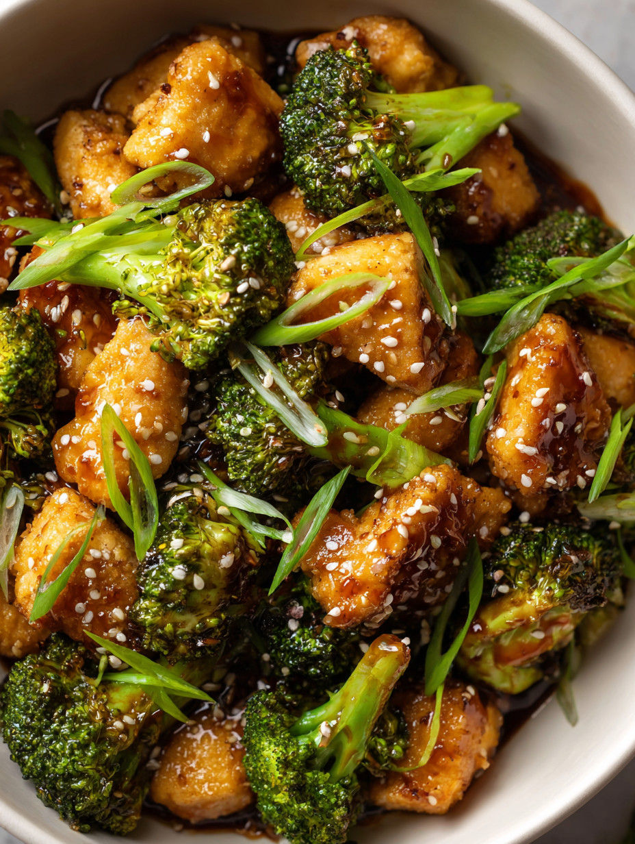 A bowl of chicken and broccoli.