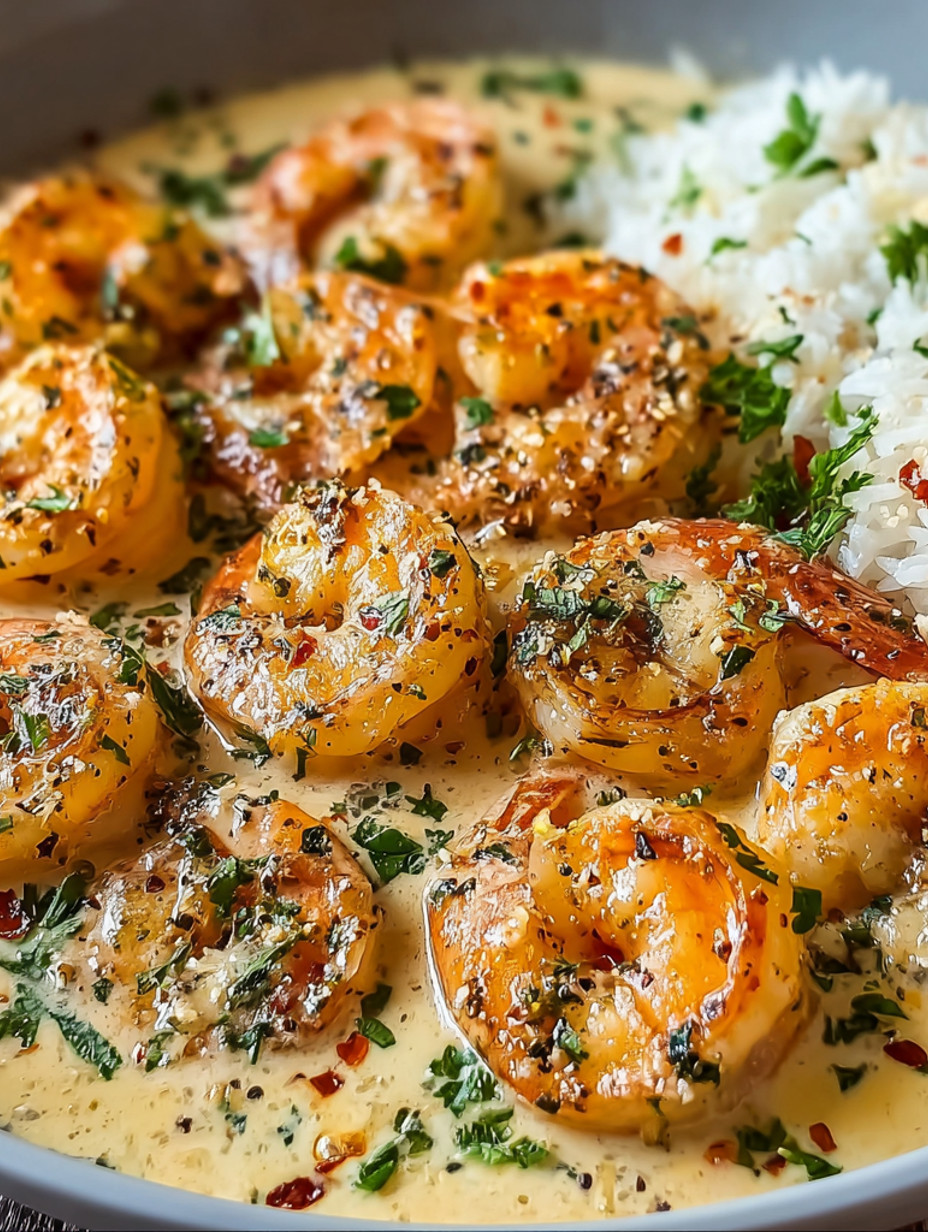 Shrimp and rice with spices.