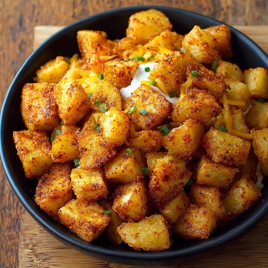 A bowl of food with a dollop of sour cream on top.
