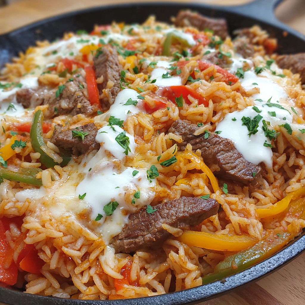 A delicious meal of rice and meat.
