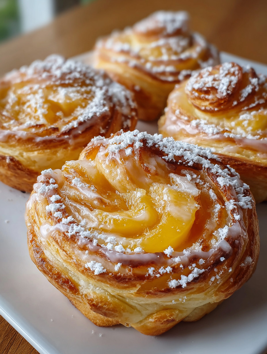 Three pastries on a plate.