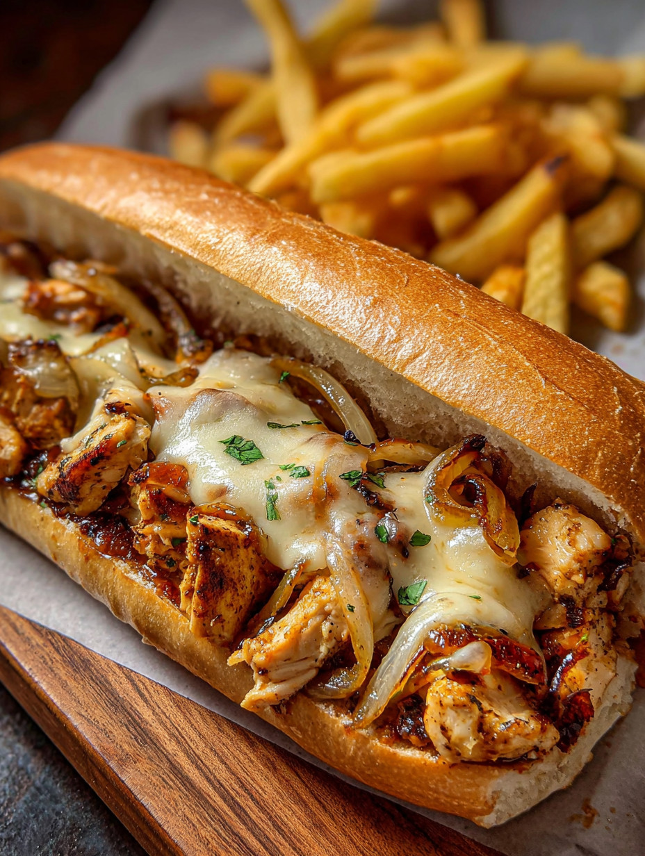 A sandwich with onions and cheese.