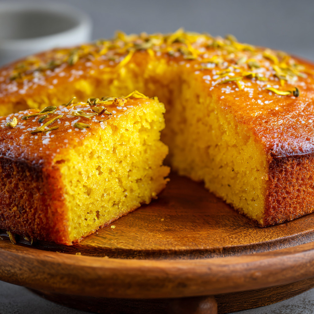 A slice of cake with a yellow filling.