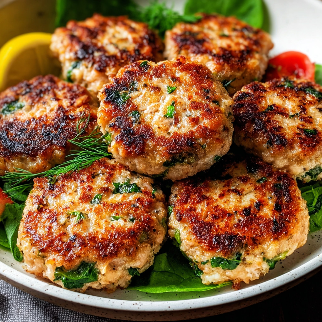 A plate of meatballs with a lemon wedge.