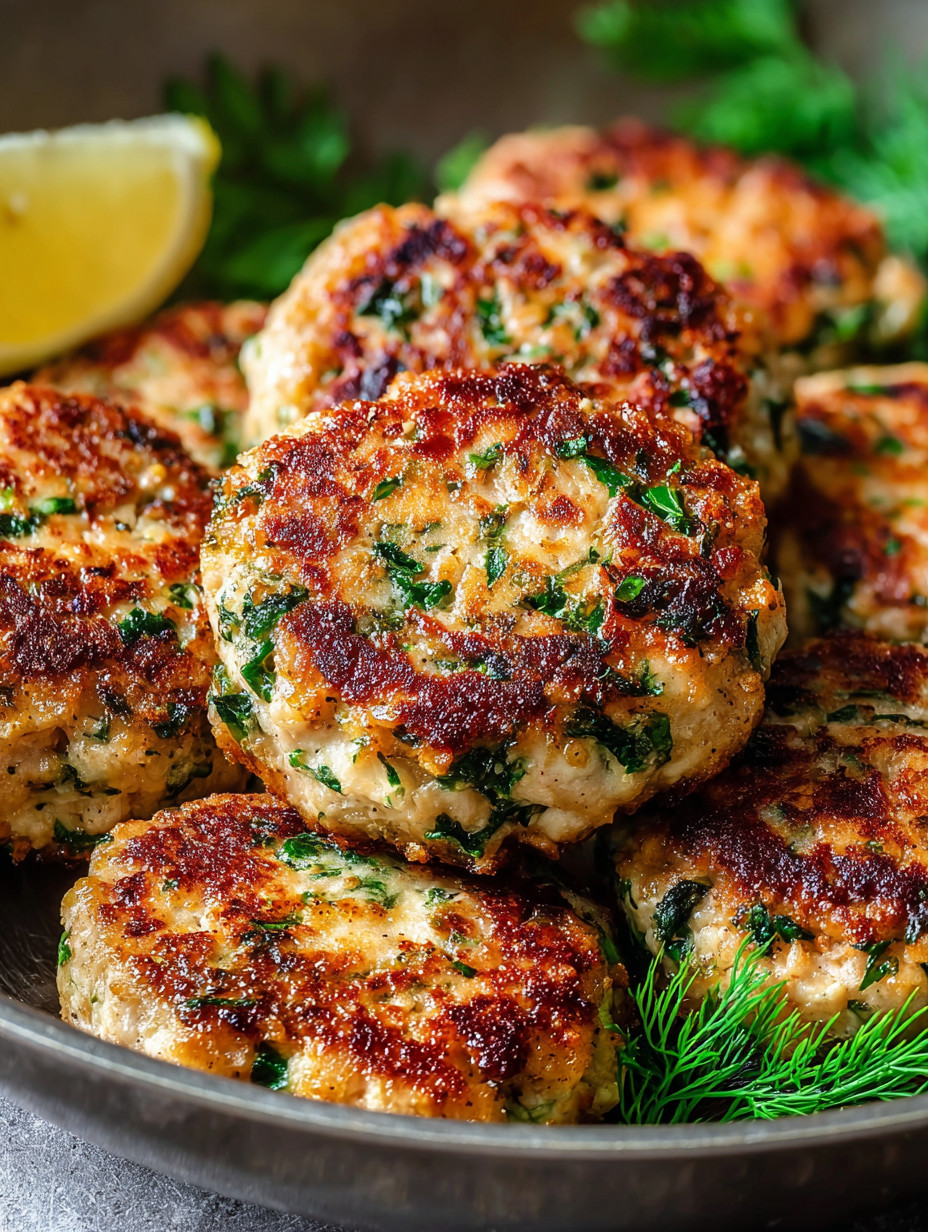 A plate of meatballs with a lemon wedge on top.