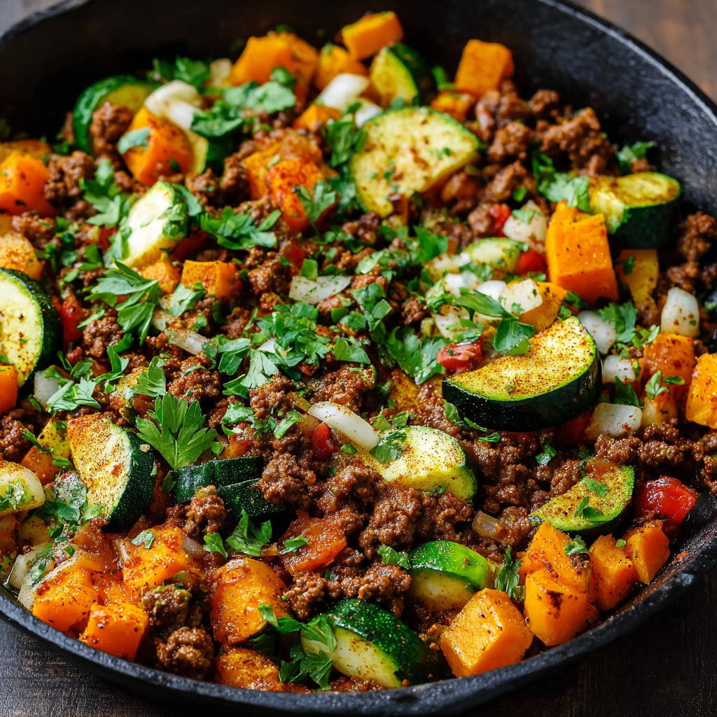 A bowl of food with meat and vegetables.