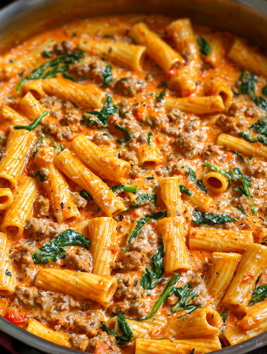 A close up of a bowl of pasta with meat sauce.