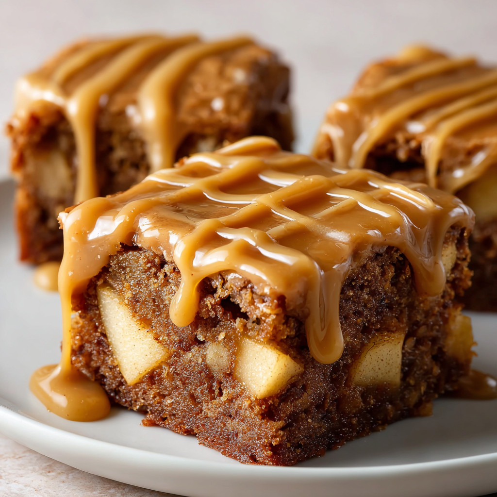 A slice of caramel cake with icing.
