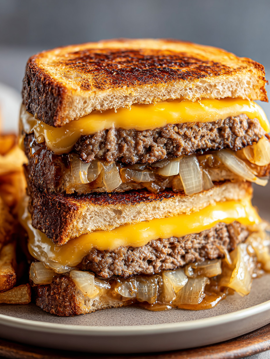 A stack of grilled cheese sandwiches.