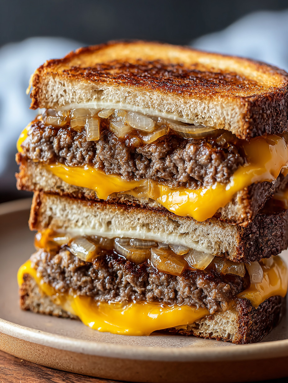 A sandwich with cheese and onions.