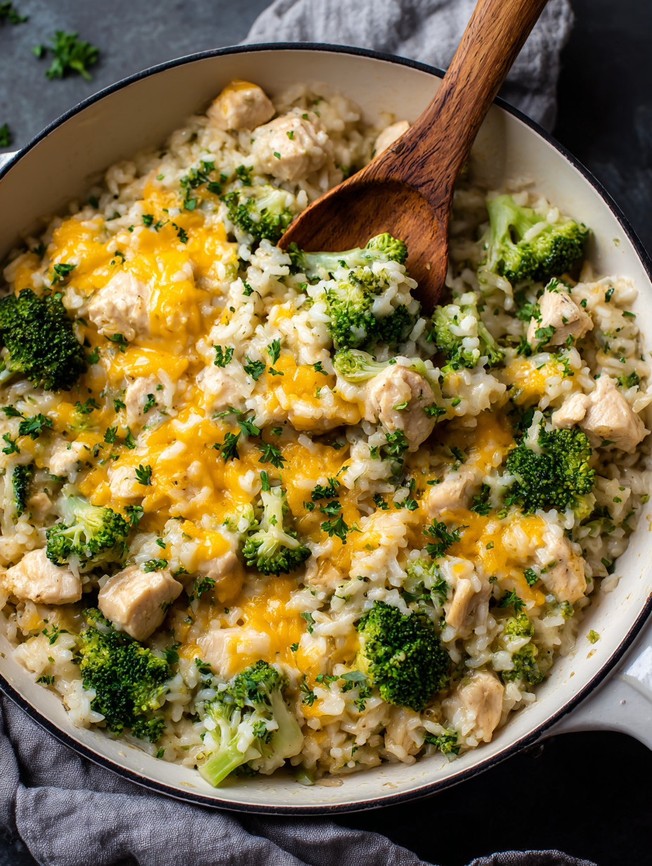 A bowl of rice with chicken and broccoli.
