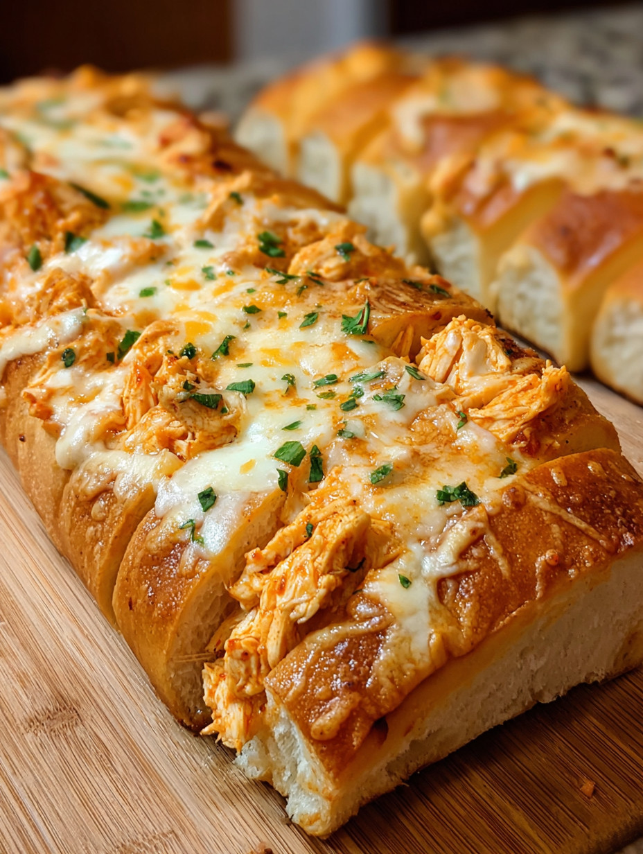 A slice of pizza with cheese and chicken on a wooden table.