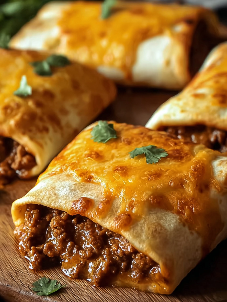 A close up of a delicious chicken enchilada.