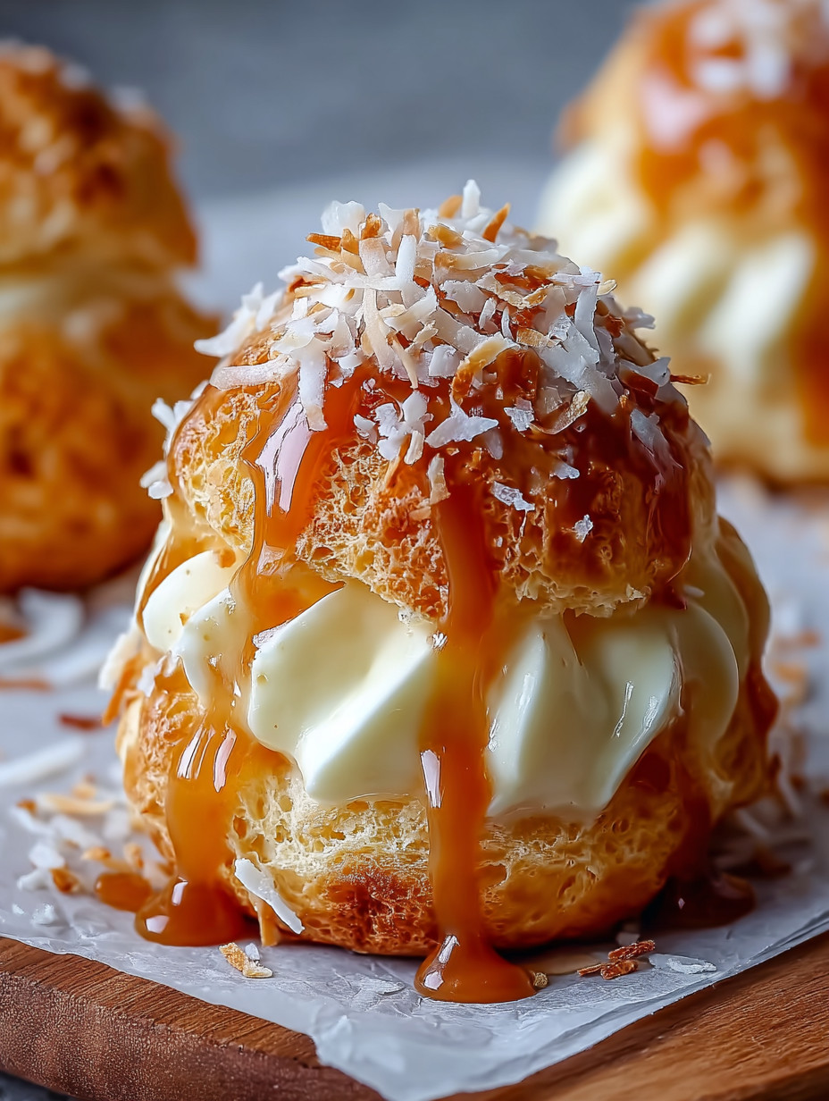A pastry with a caramel sauce on top.