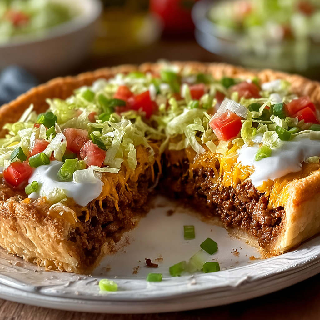 A slice of pizza with meat and vegetables.