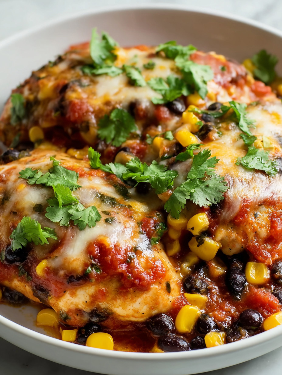 A plate of food with chicken and corn.