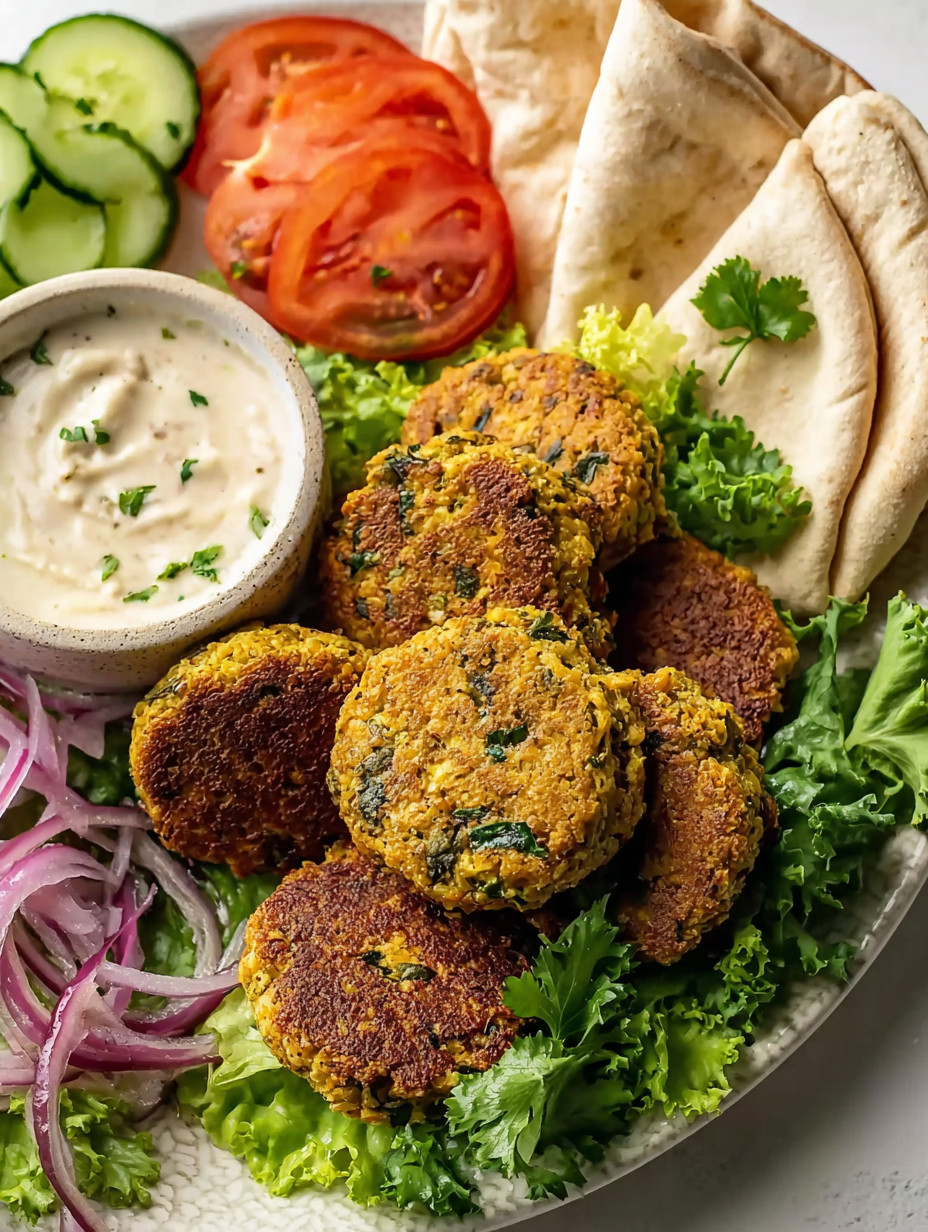 A plate of food with a bowl of hummus and a plate of vegetables.
