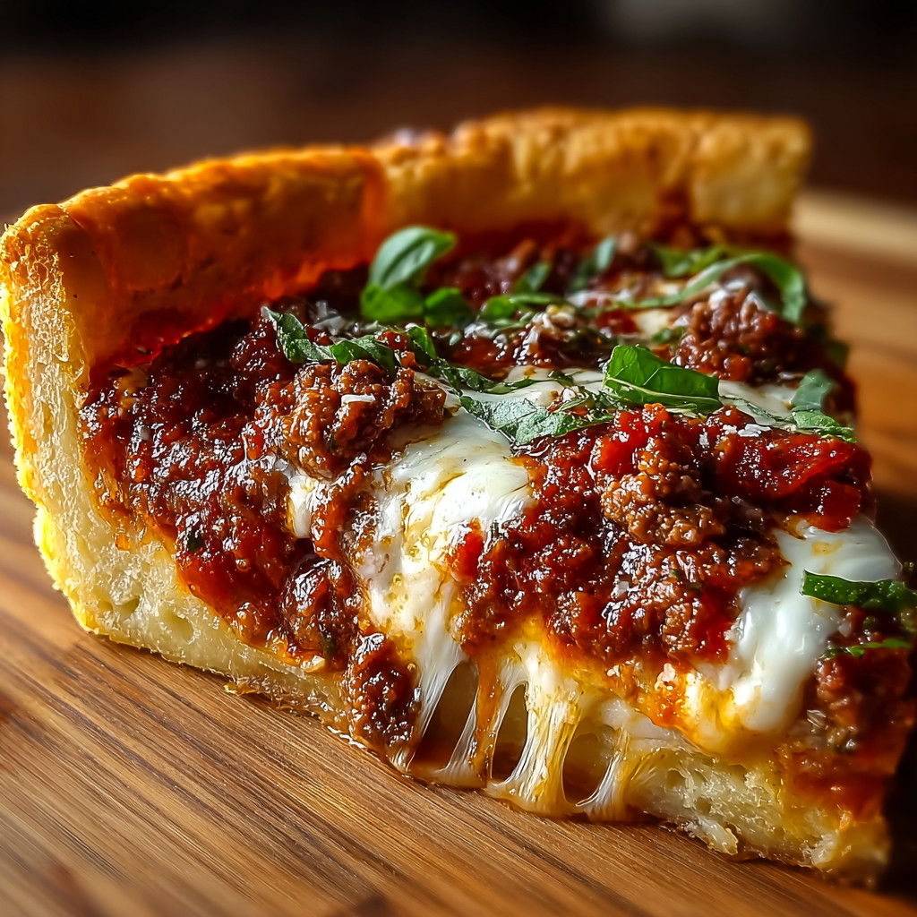 A slice of pizza on a wooden table.