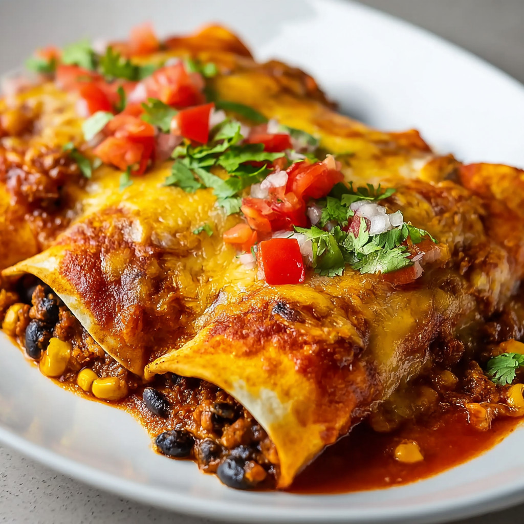 A plate of food with a burrito and tomatoes.