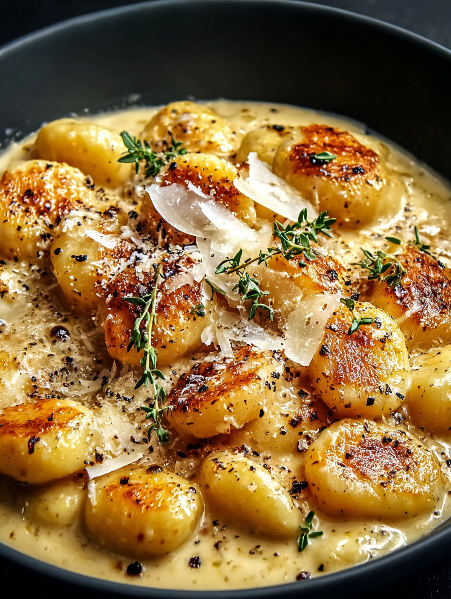 A bowl of food with cheese and herbs on top.
