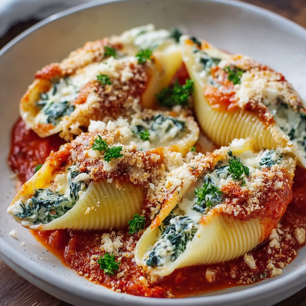 A bowl of pasta with cheese and spinach.
