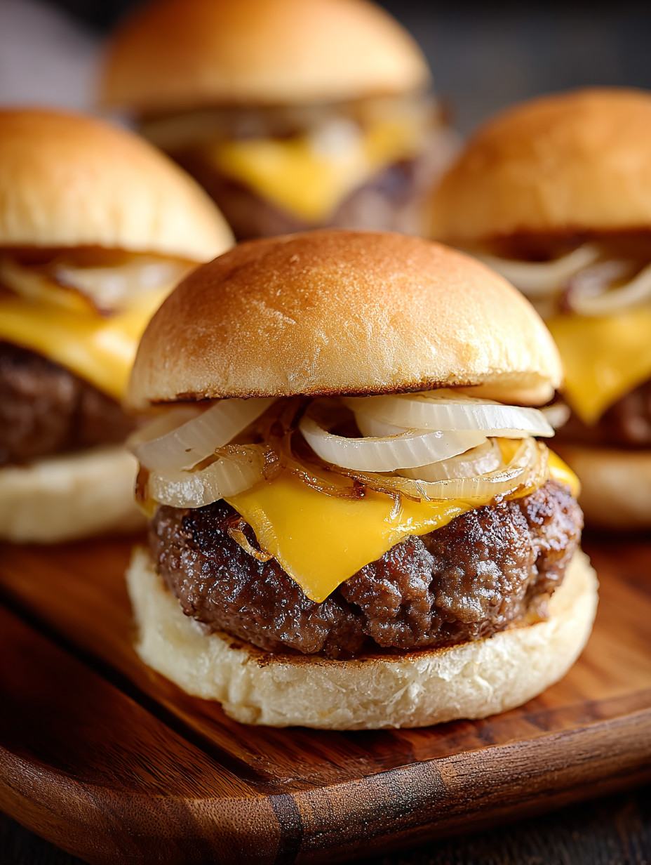A close up of a hamburger with onions and cheese.