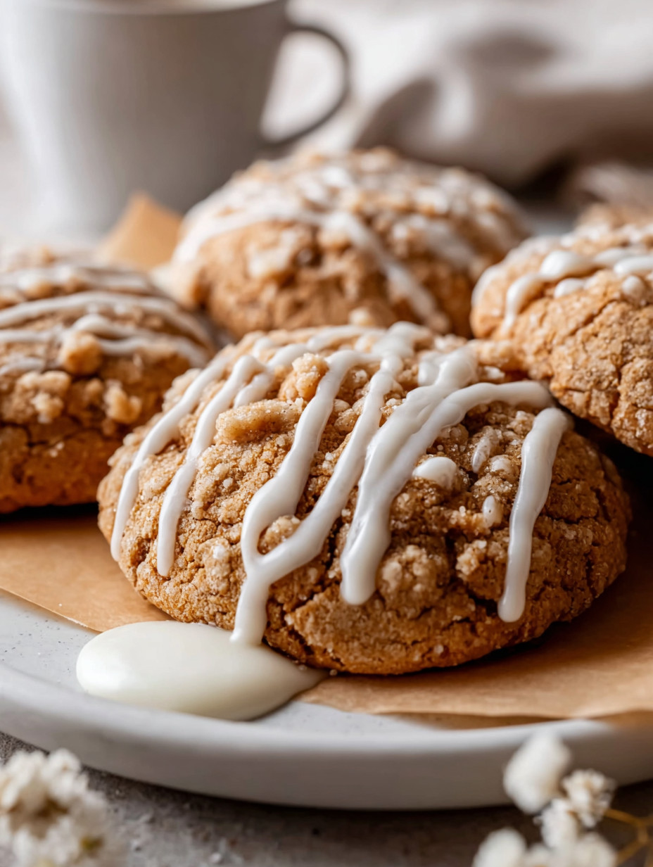 A plate of cookies with white icing.