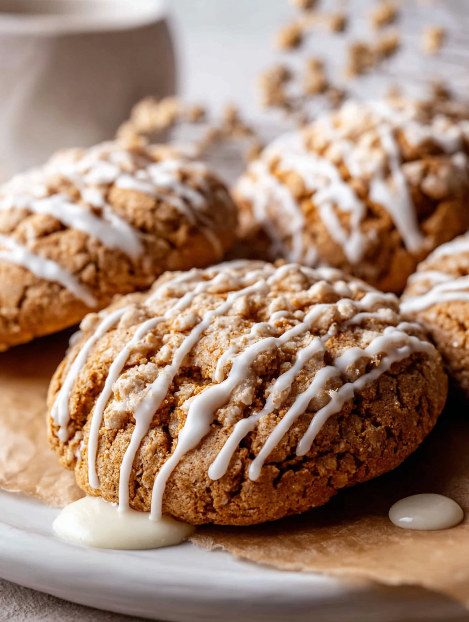 A plate of cookies with white icing.