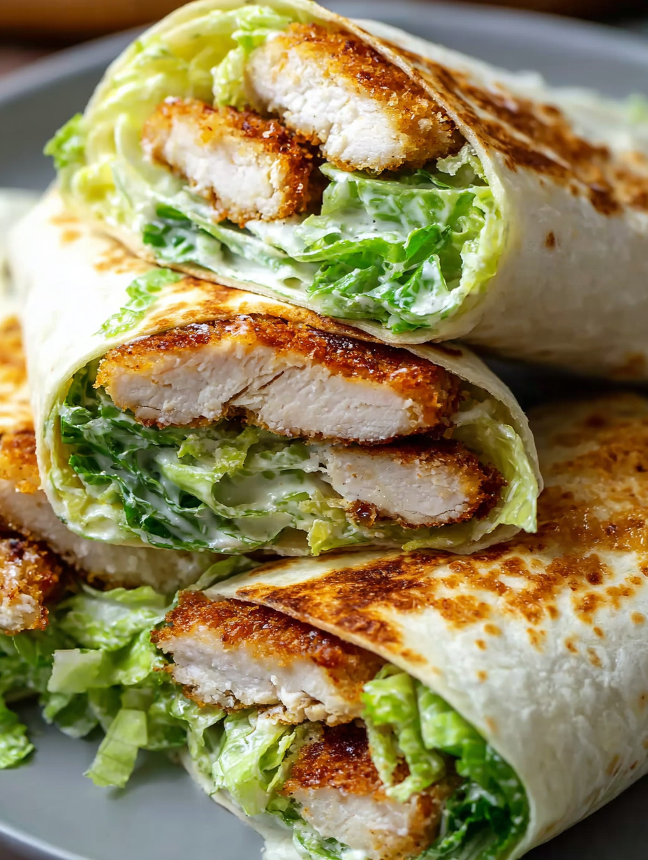 A plate of chicken wraps with lettuce.