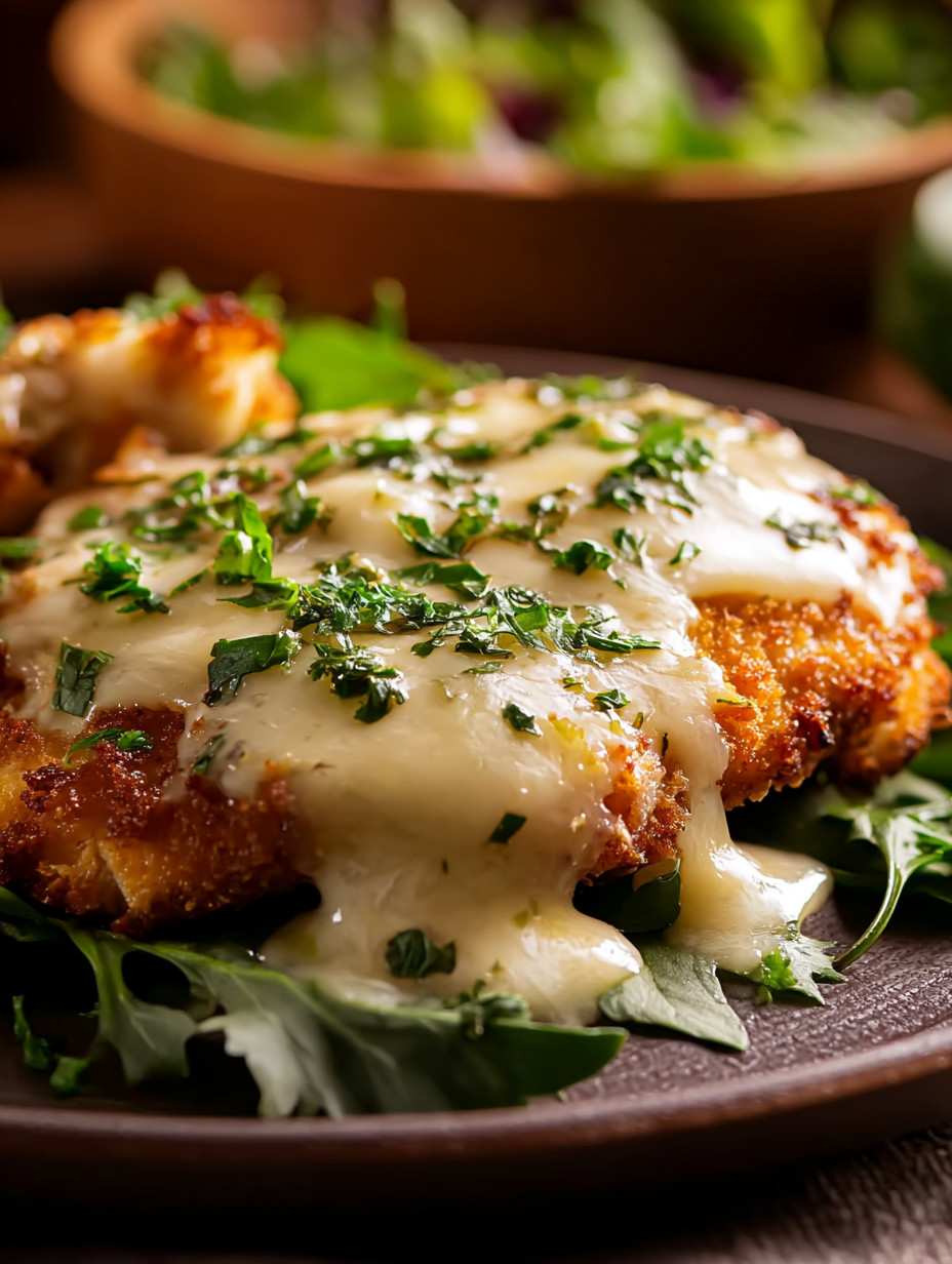 A plate of food with cheese and herbs on top.