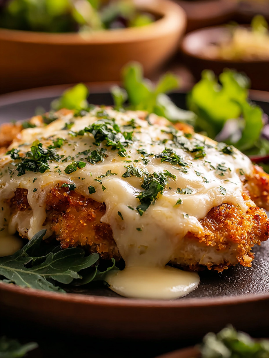 A plate of food with cheese and herbs on top.