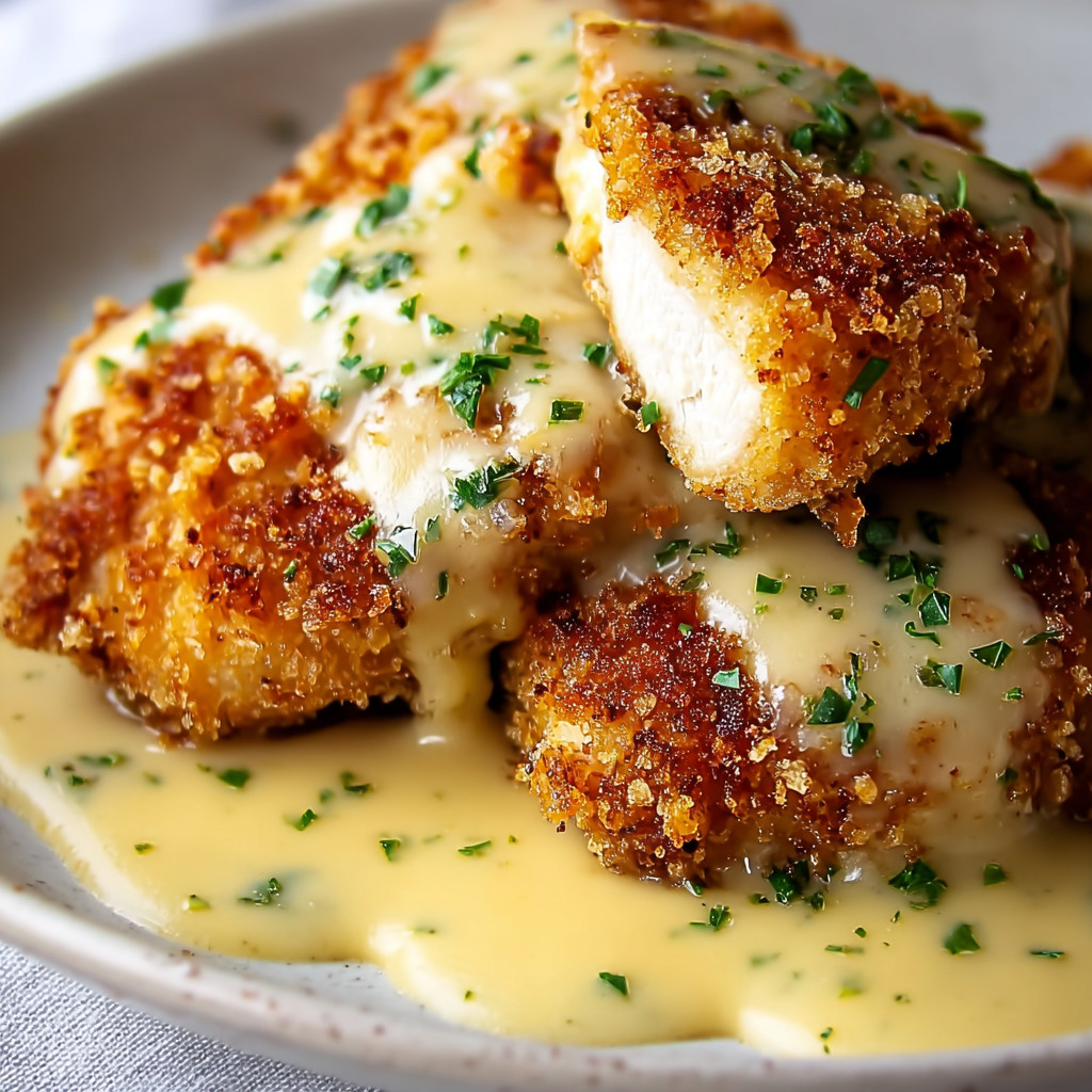 A plate of chicken covered in cheese and sauce.