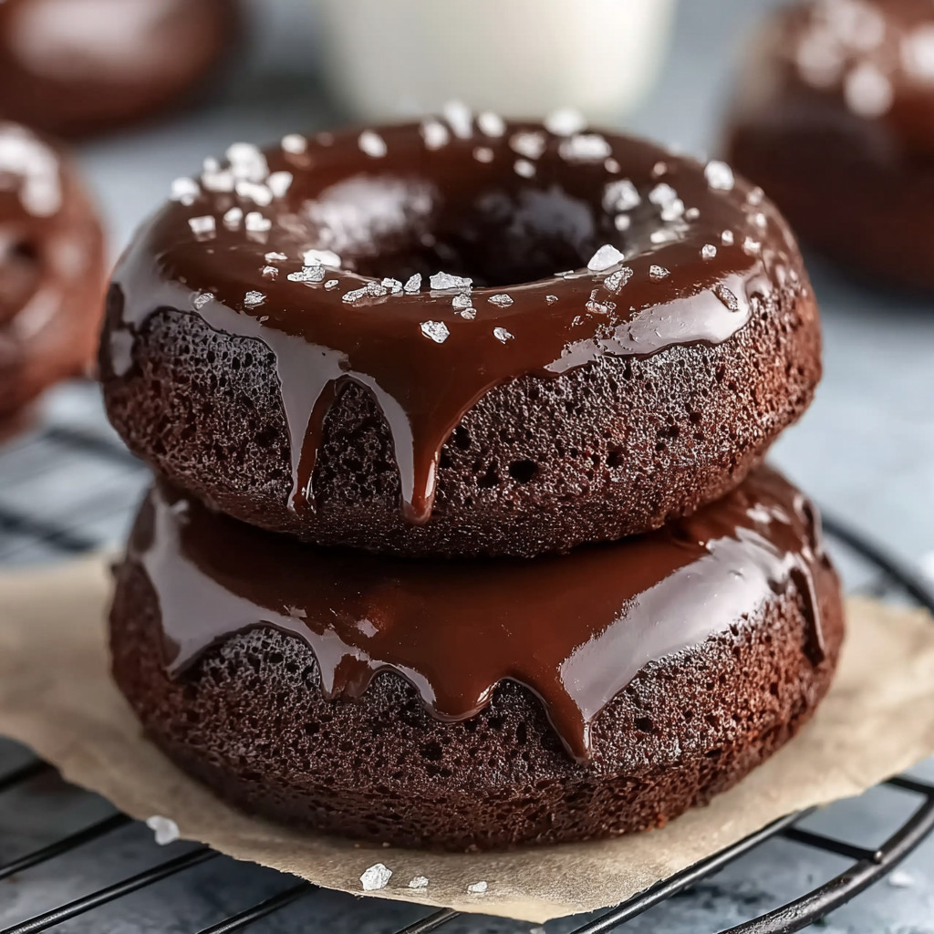 Chocolate donuts with chocolate frosting.