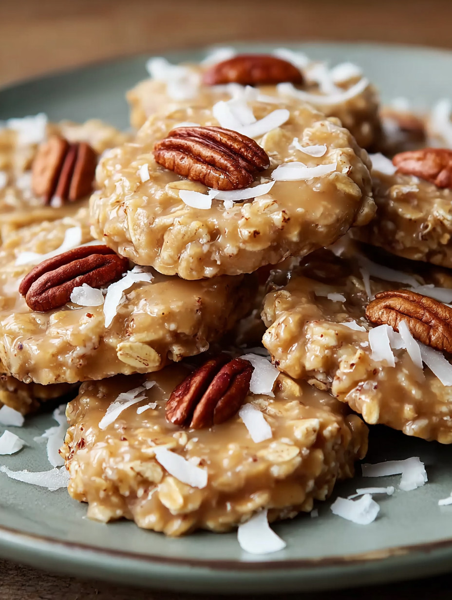 A plate of pecan cookies.