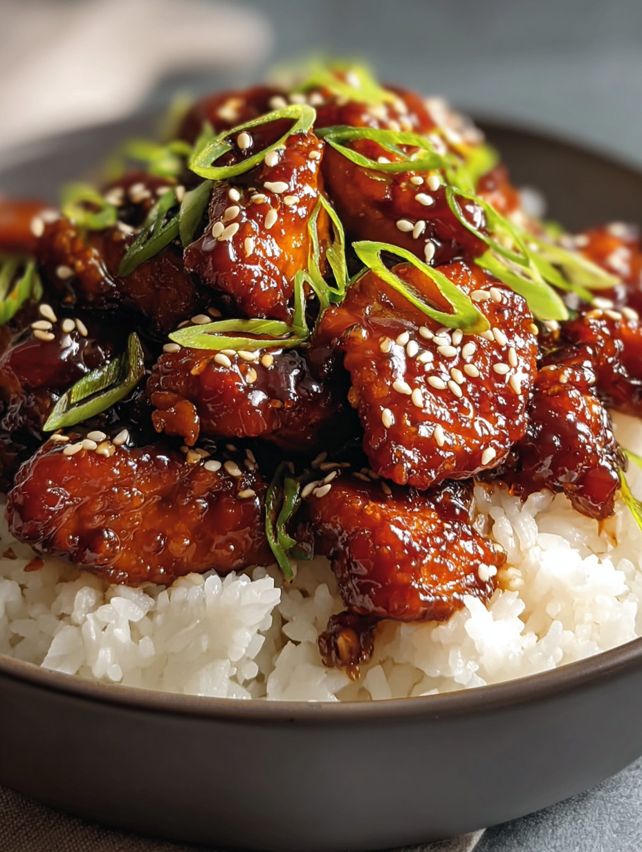 A bowl of Chinese food with rice and meat.