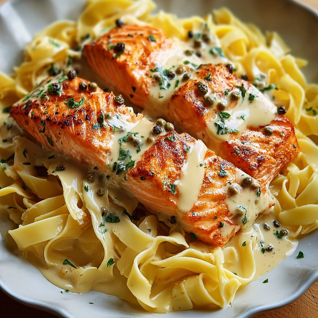 A plate of food with fish and noodles.