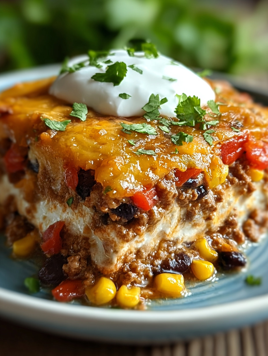 A plate of food with a white sauce on top.