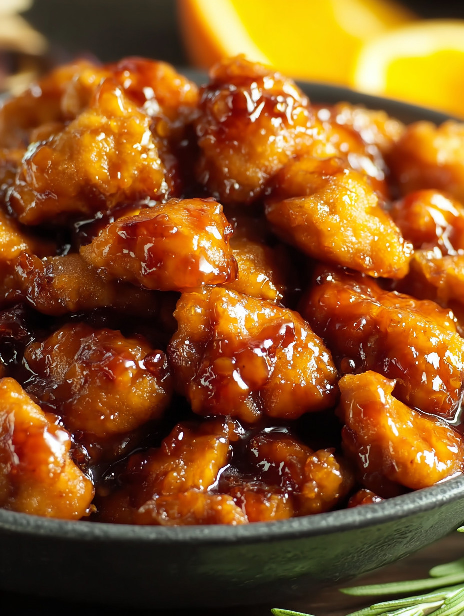 A bowl of chicken with sauce.