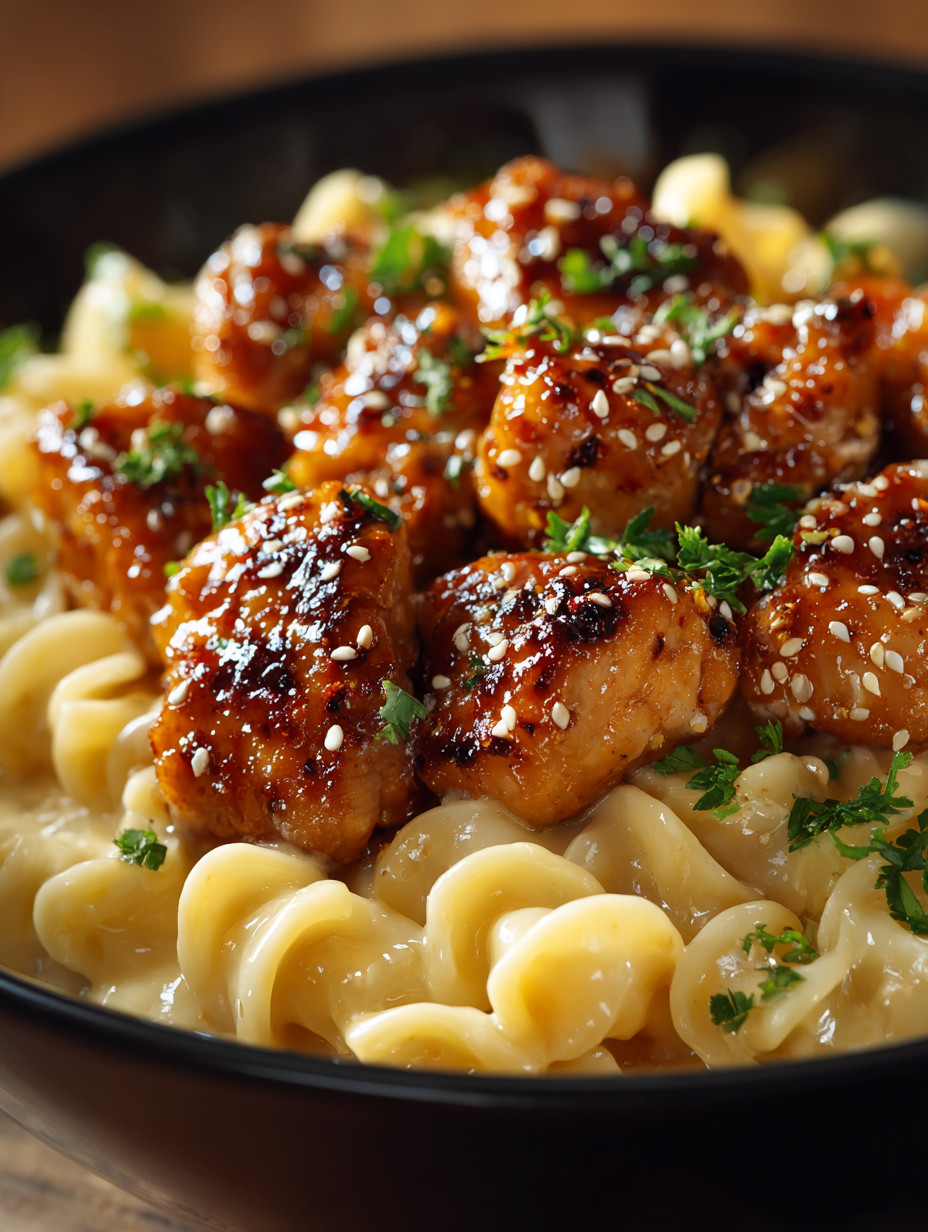 A bowl of food with meat and noodles.