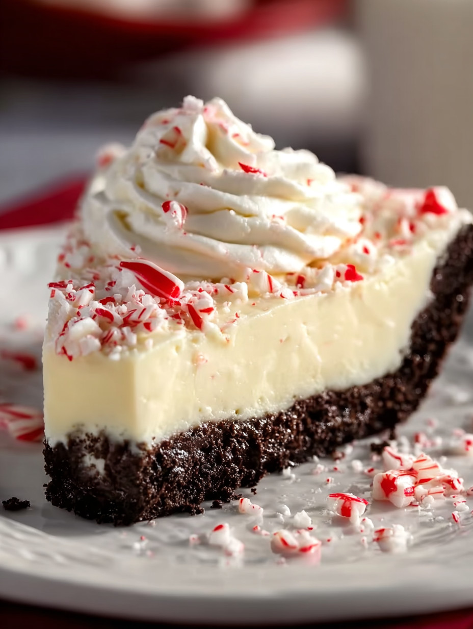 A slice of pie with white whipped cream and red and green sprinkles.