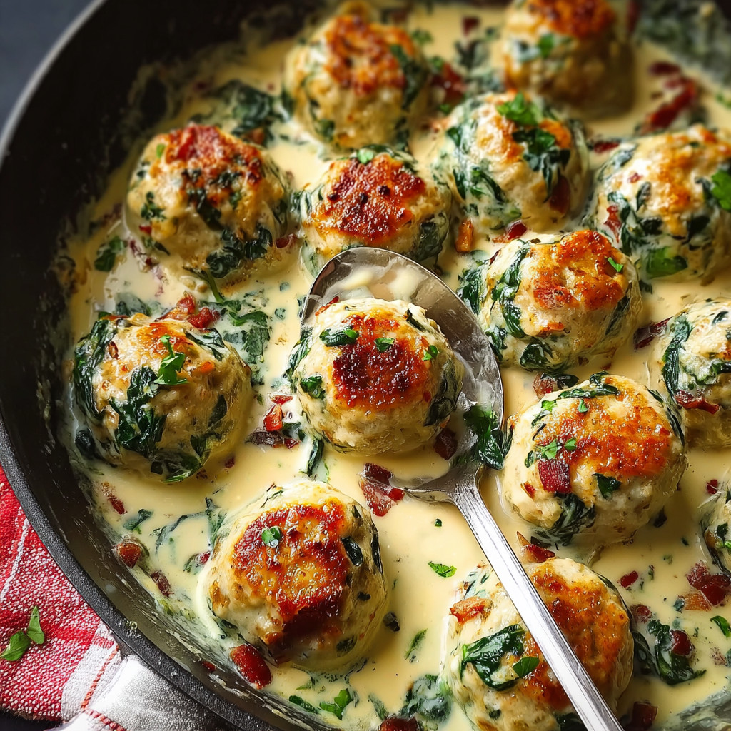 A bowl of food with a spoon in it.