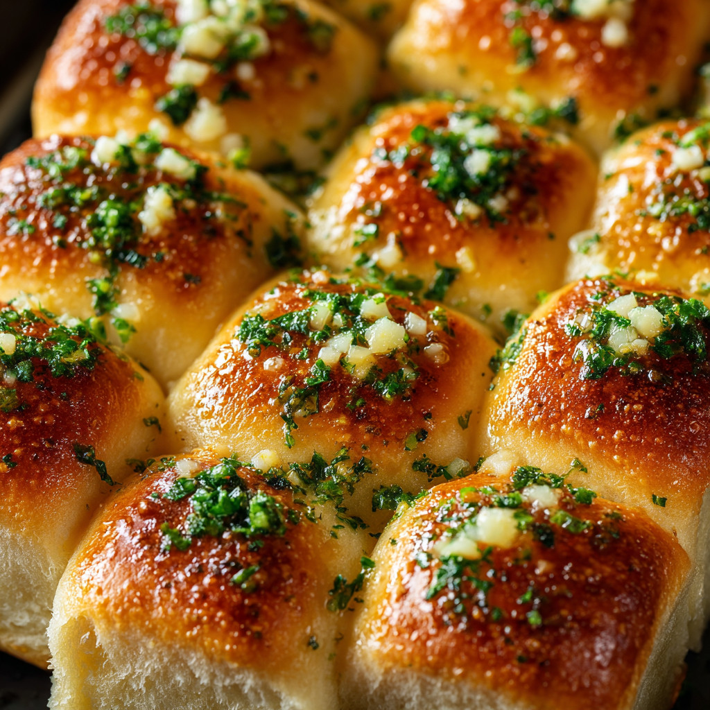A tray of bread with green toppings.