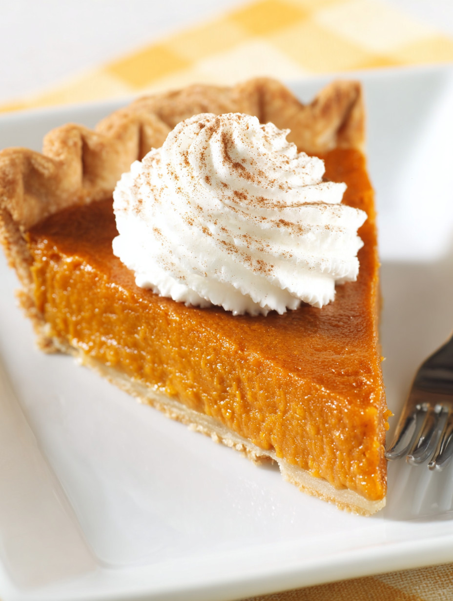 A slice of pie with whipped cream on top.