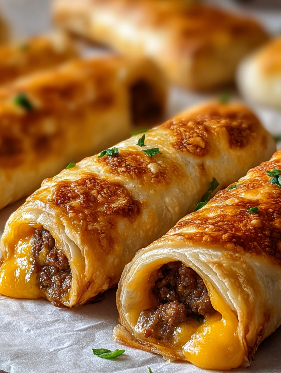 A plate of food with a pastry and meat.