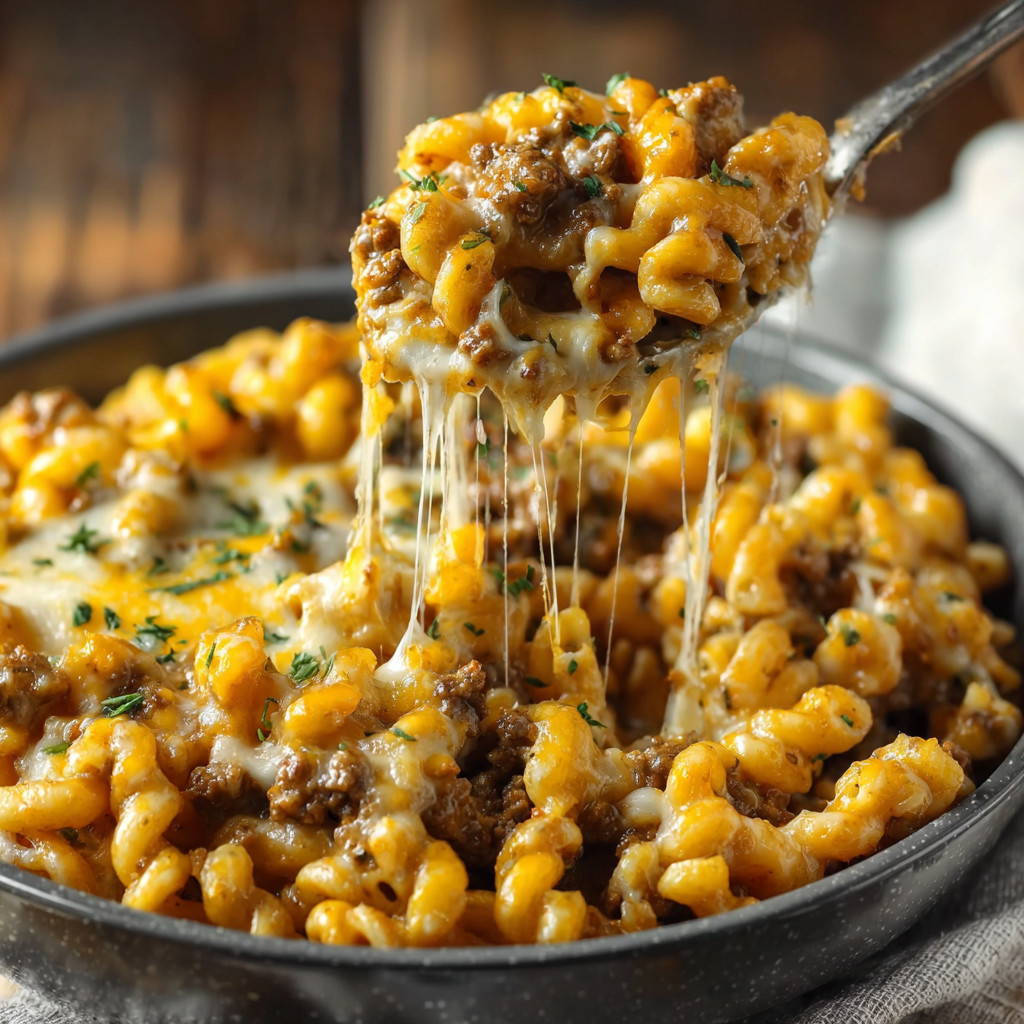 A bowl of macaroni and cheese with a spoon in it.
