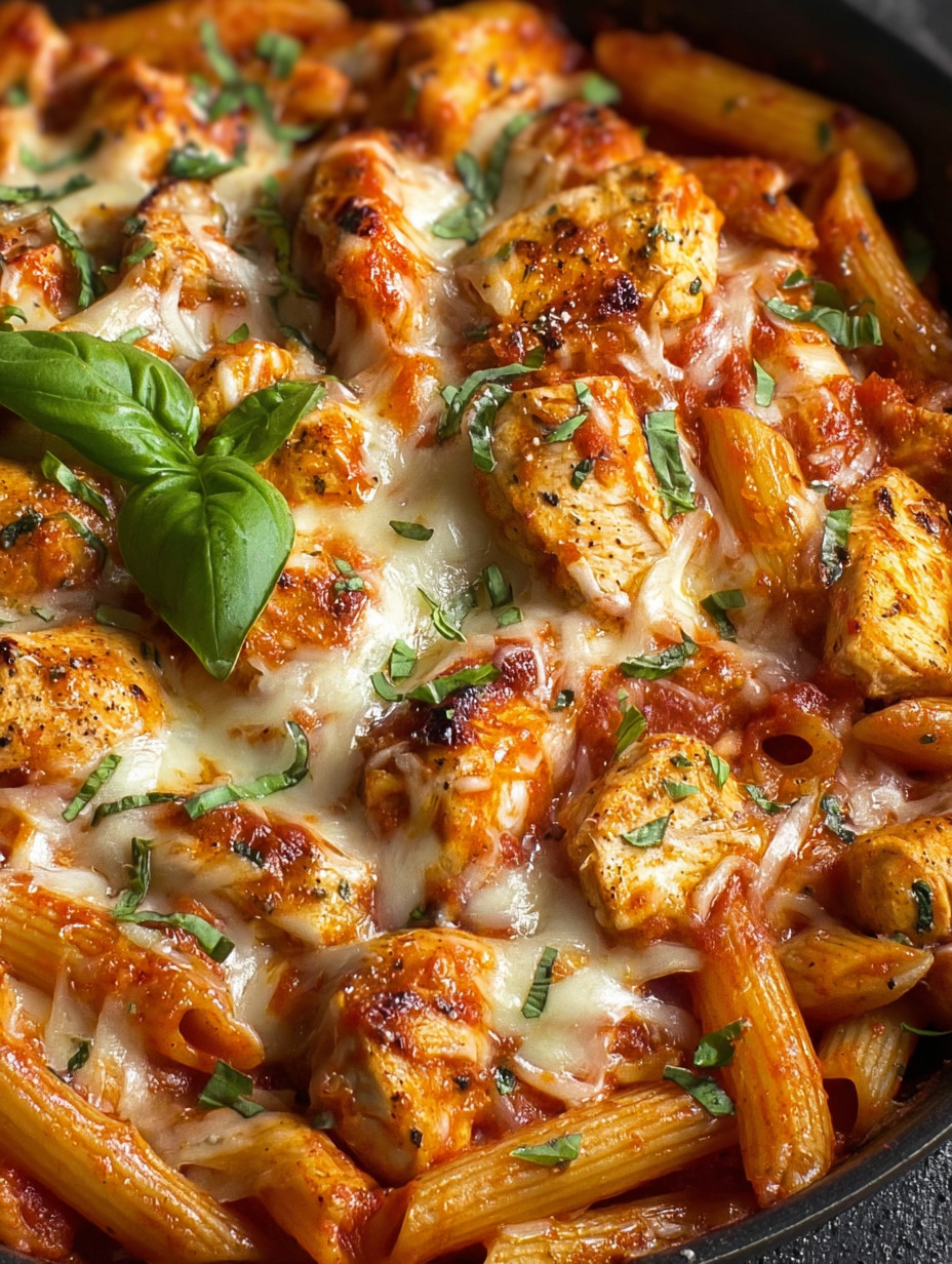 A close up of a delicious pasta dish.
