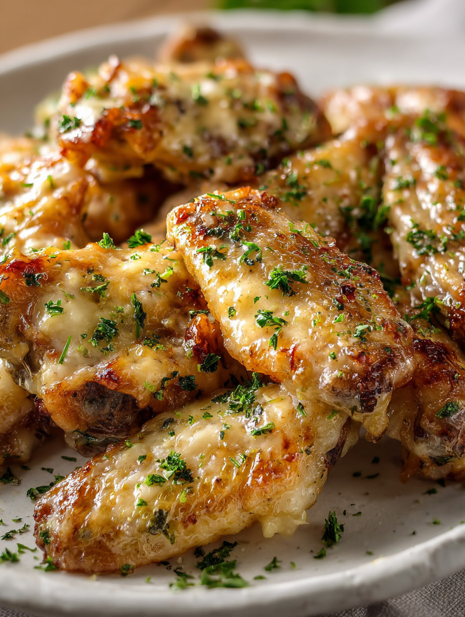 A plate of chicken wings with herbs and spices.