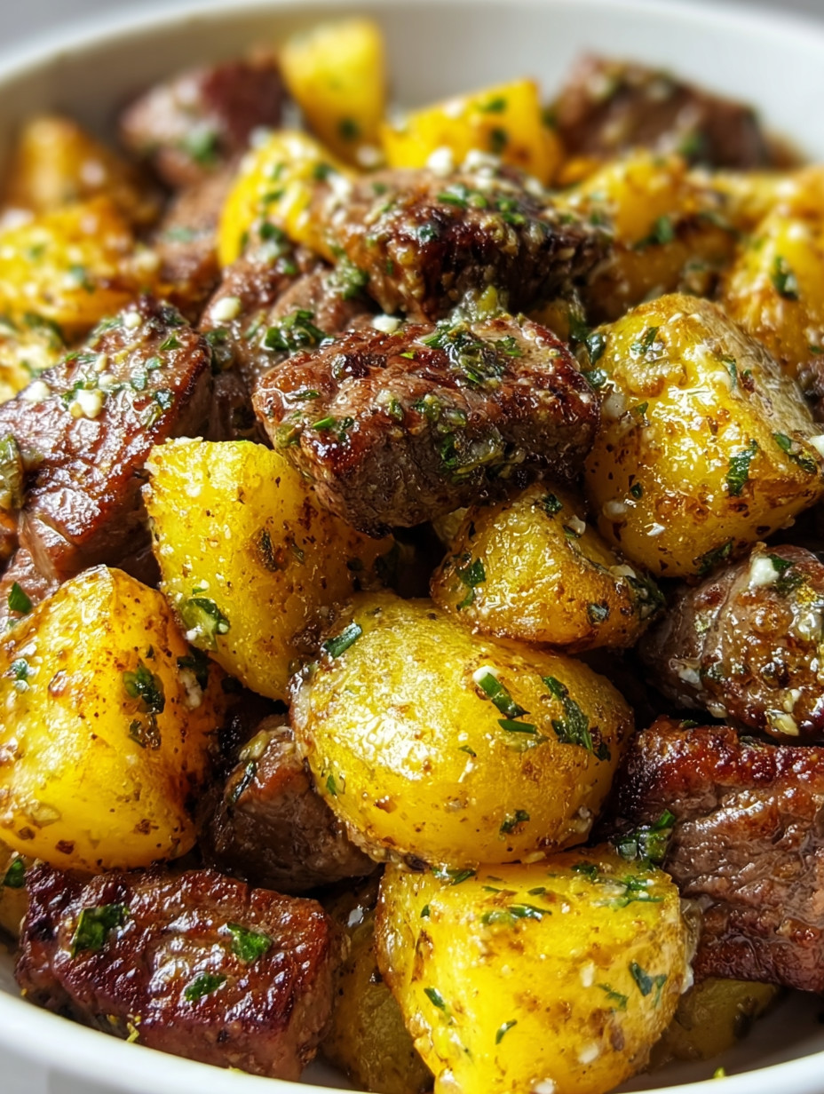 A plate of meat and potatoes.