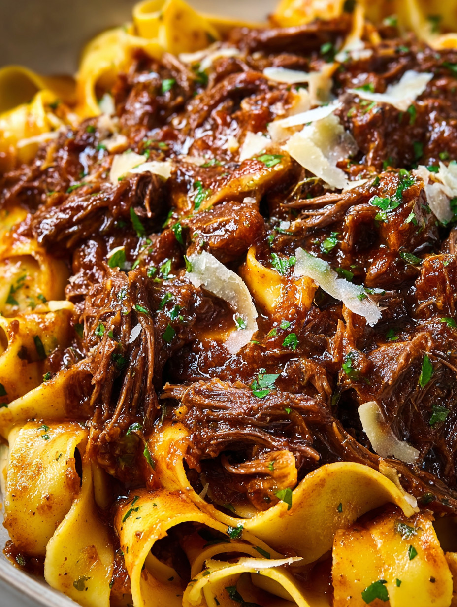 A plate of pasta with meat sauce.