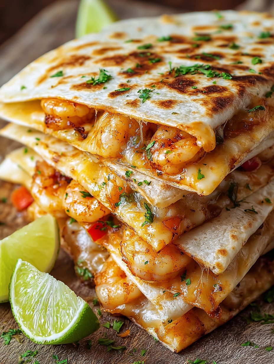 A stack of shrimp tacos.
